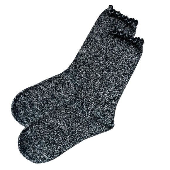 Victorias Secret PINK Crew Socks One Size Metallic Gray - Picture 1 of 6